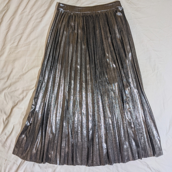 Silver Long Party Skirt - Picture 1 of 5